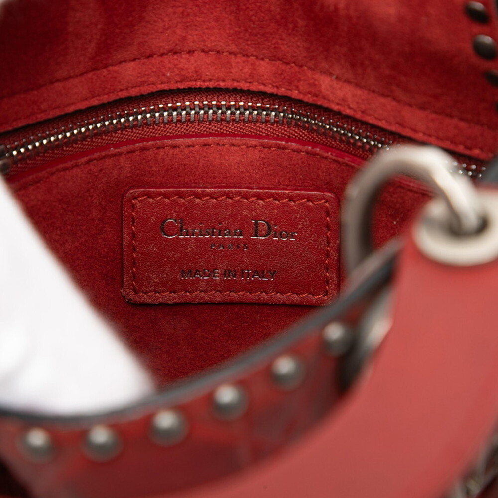 CHRISTIAN DIOR Red Leather Shoulder Bag - Picture 7 of 8
